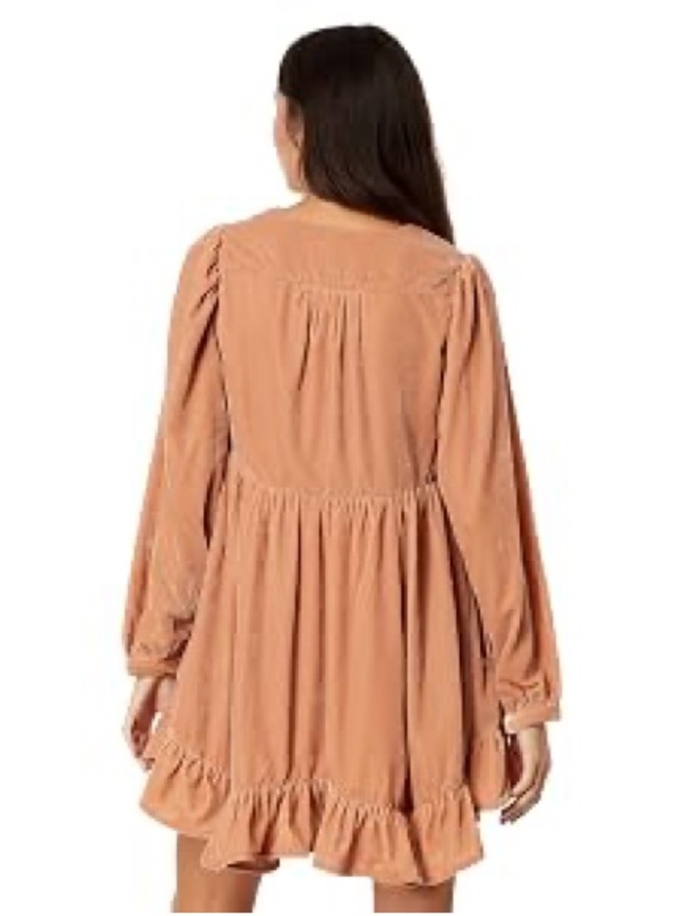 NEW WITH TAGS- sold out
Free People- Estella Velvet Mini Dress-V-Neck Ruffle - Picture 3 of 4